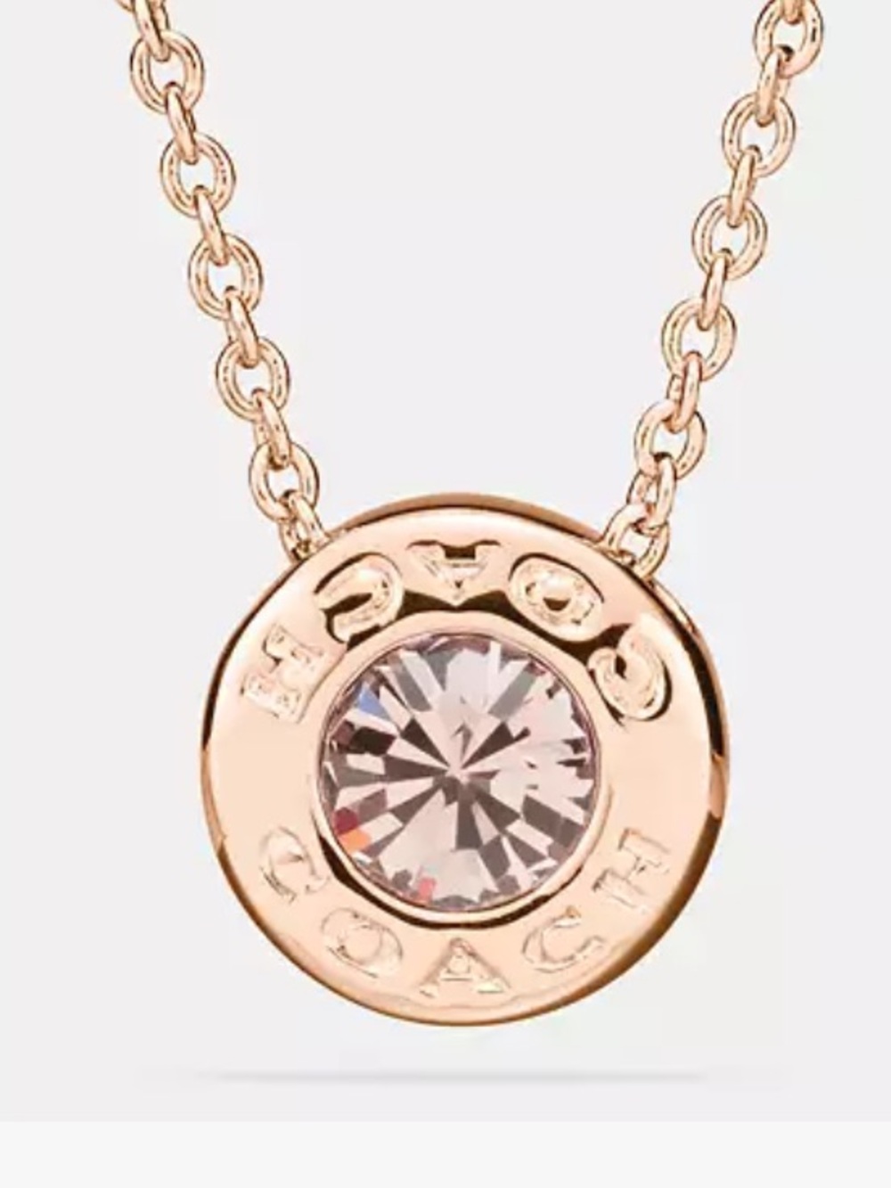 Coach Open Circle Stone Necklace